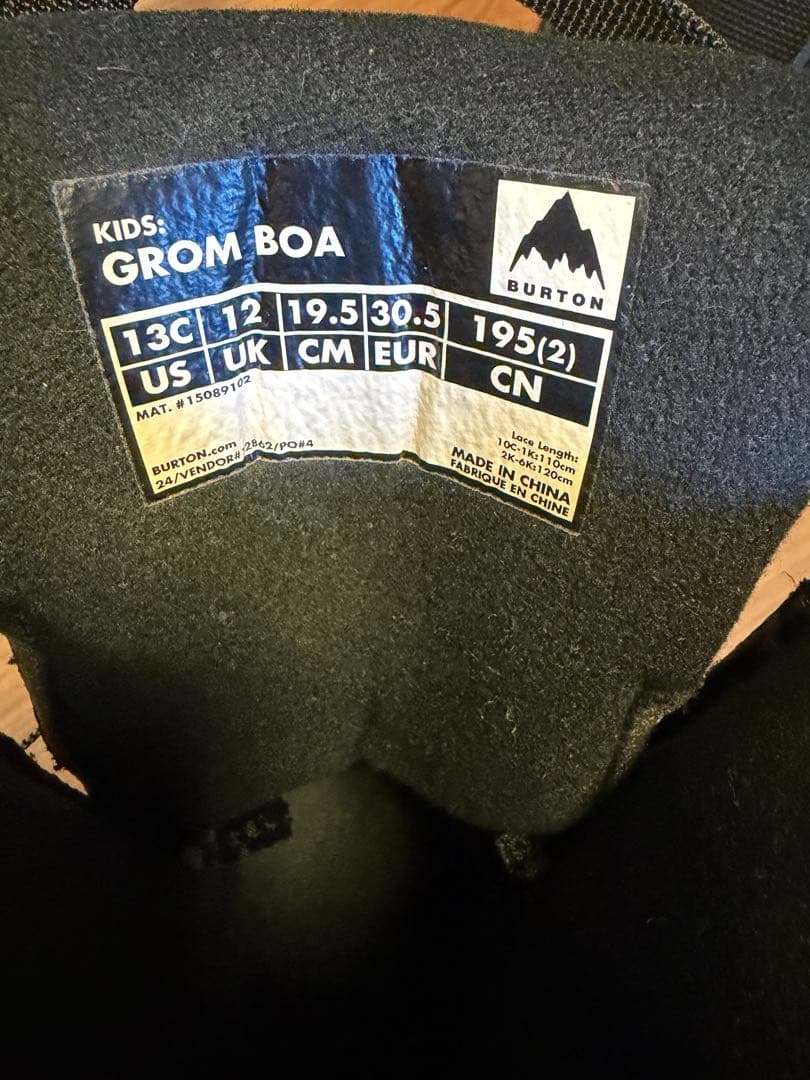 BURTON GROM BOA 19.5cm キッズブーツ　スノーボードバートン