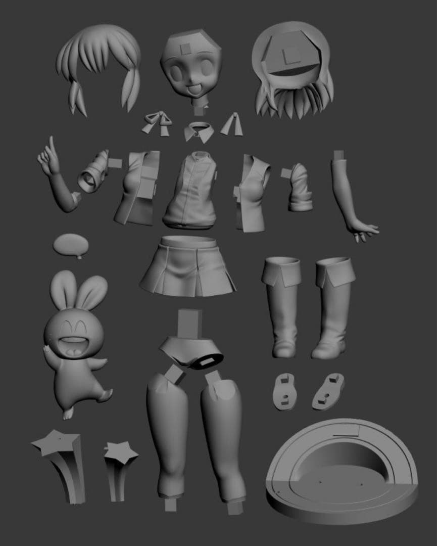 モ子ちゃんとラビくん 藤田幸久 模型