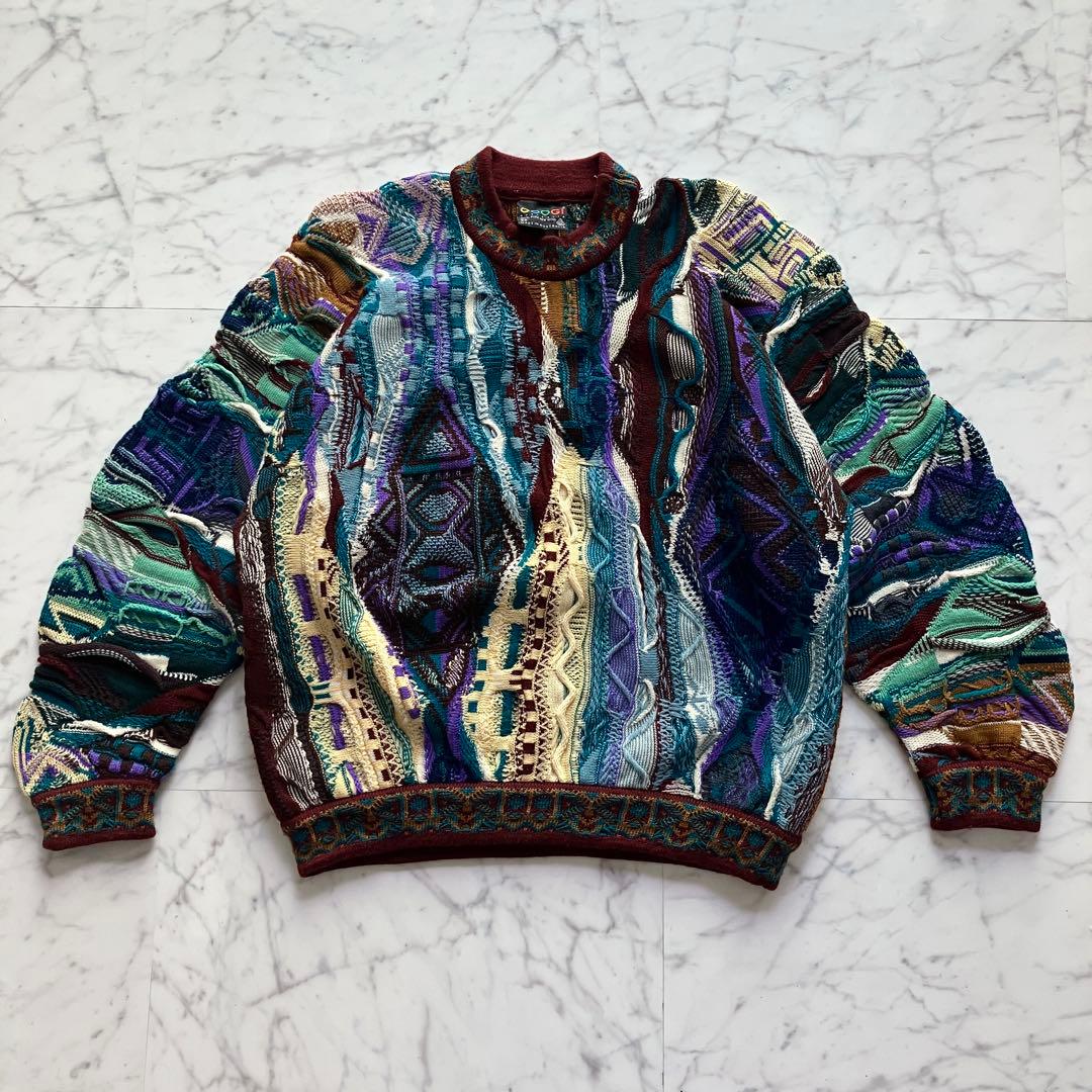【美品】COOGI 3Dニット セーター黒タグ ウール100% オーストラリア製 美品】COOGI 3Dニット セーター黒タグ ウール100% オーストラリア製
