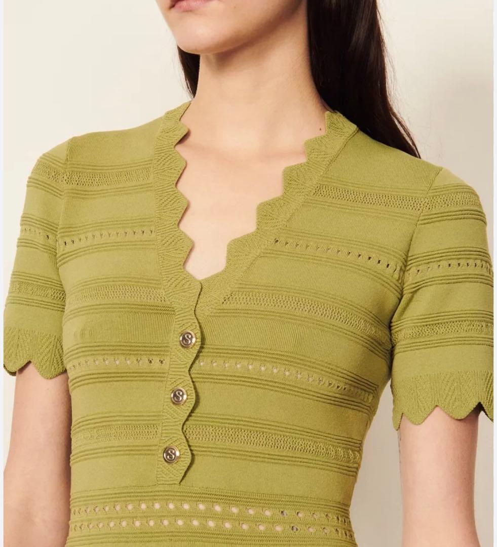 Sandro サンドロ ワンピース グリーン - メルカリ