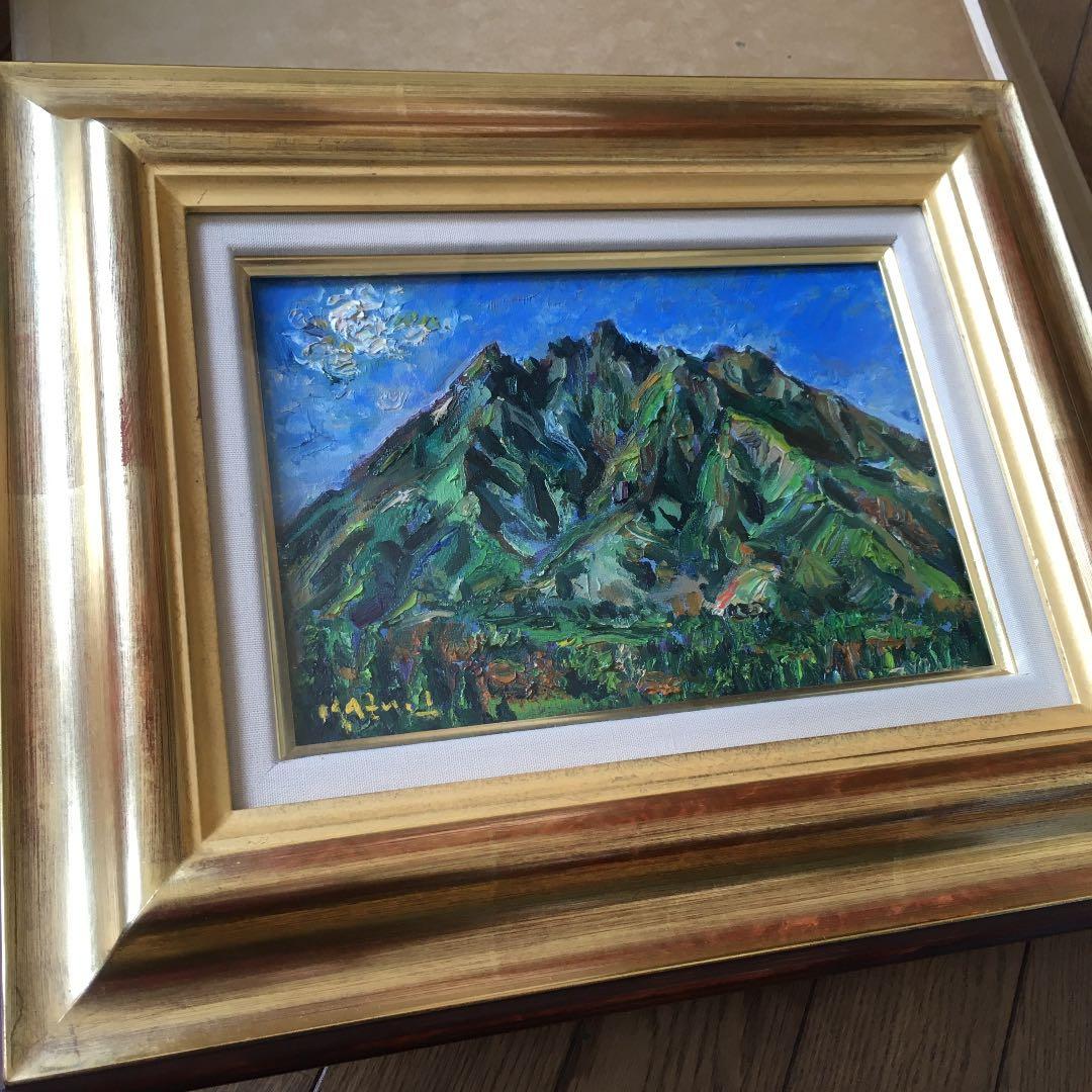 井上和久油彩画 自転車と少女