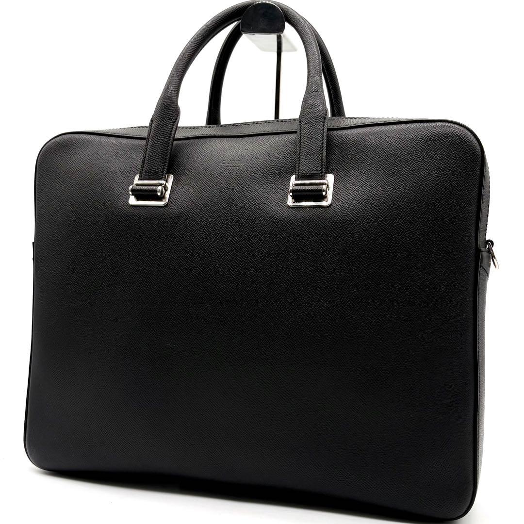 【極美品】ダンヒル カドガン ビジネスバッグ レザー A4可 ブラック dunhill（ダンヒル） ビジネスバッグ CADOGAN カドガン スリム ダブル