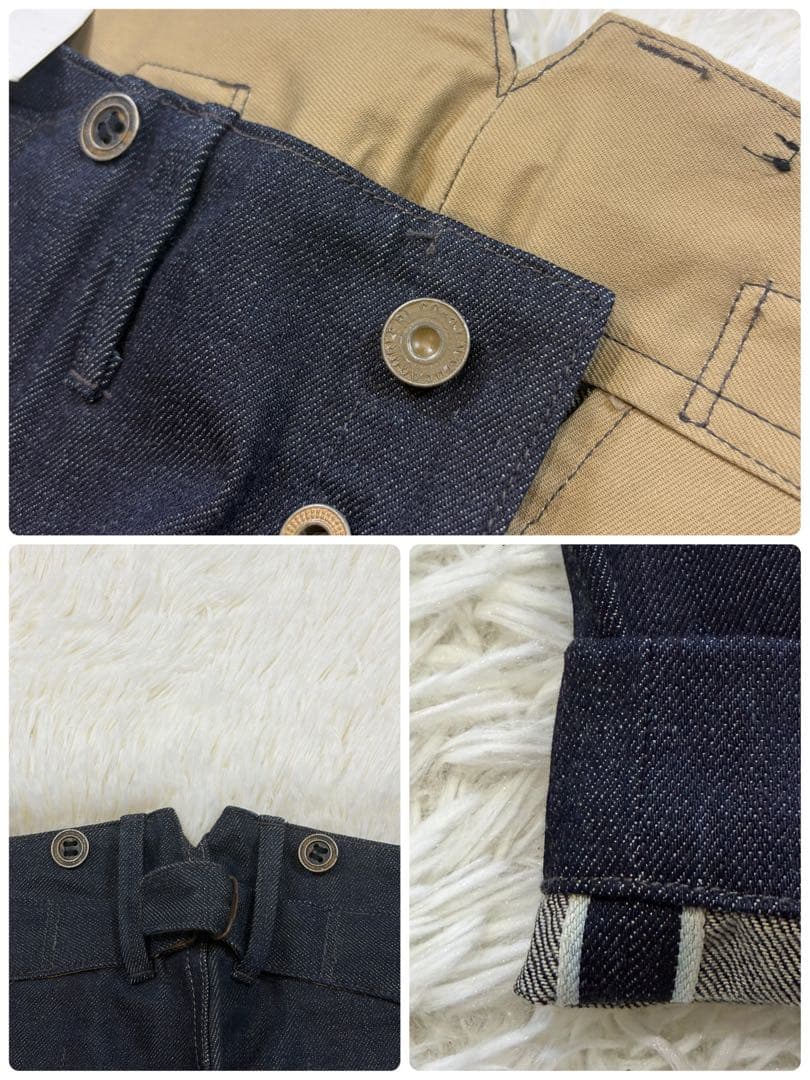 新品タグ付き】RRL セルビッチデニム シンチバック サスペンダーボタン