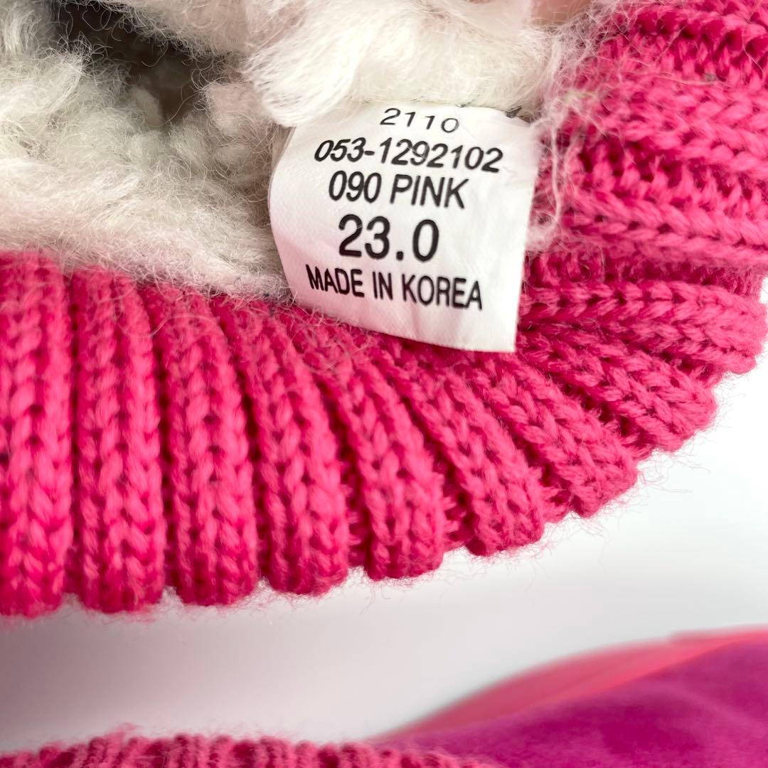 美品☆パーリーゲイツ ヌバック×リブニット ショートブーツ ピンク系