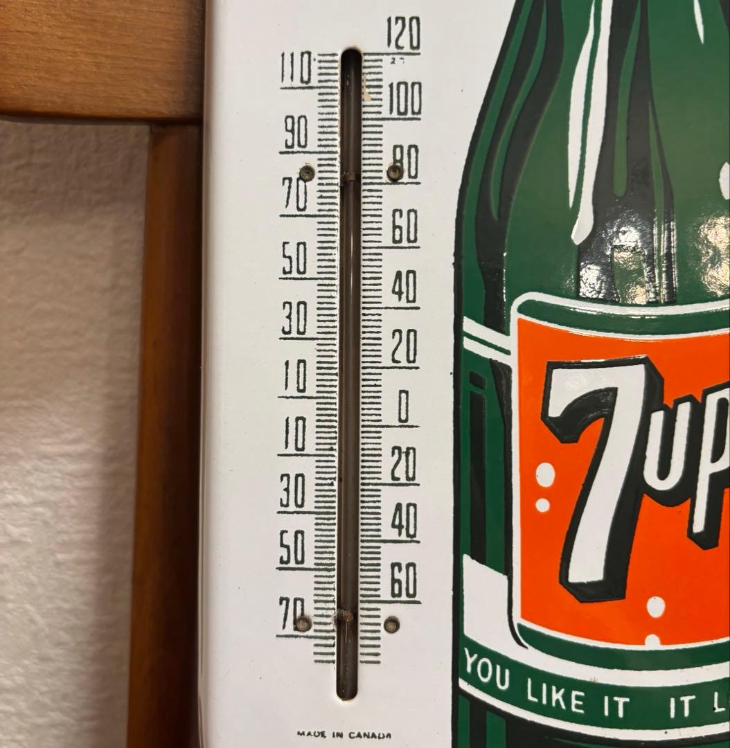 《本物》【セブンアップ 7UP】ヴィンテージホーロー温度計