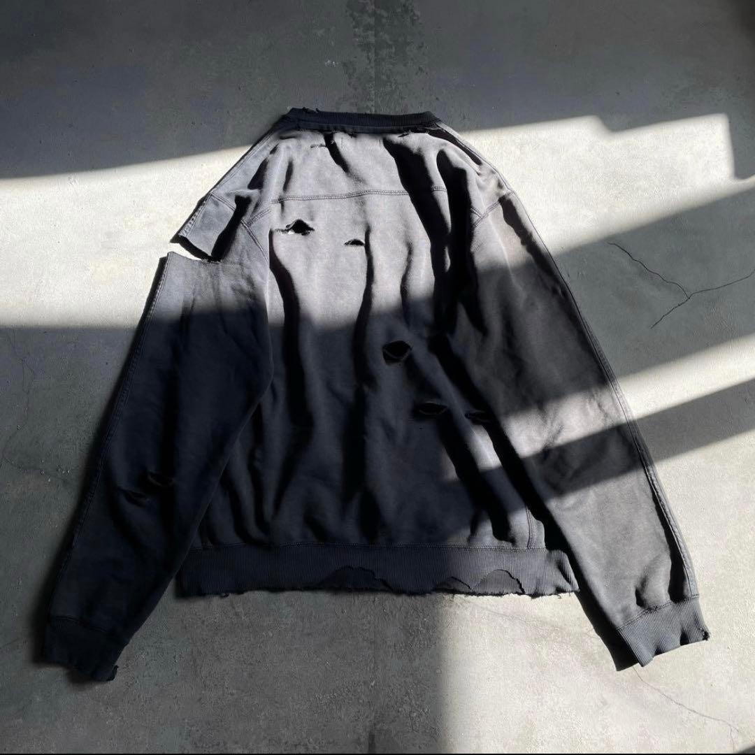 刺繍☆墨黒☆三本線☆broken grange fade boro sweat - メルカリ