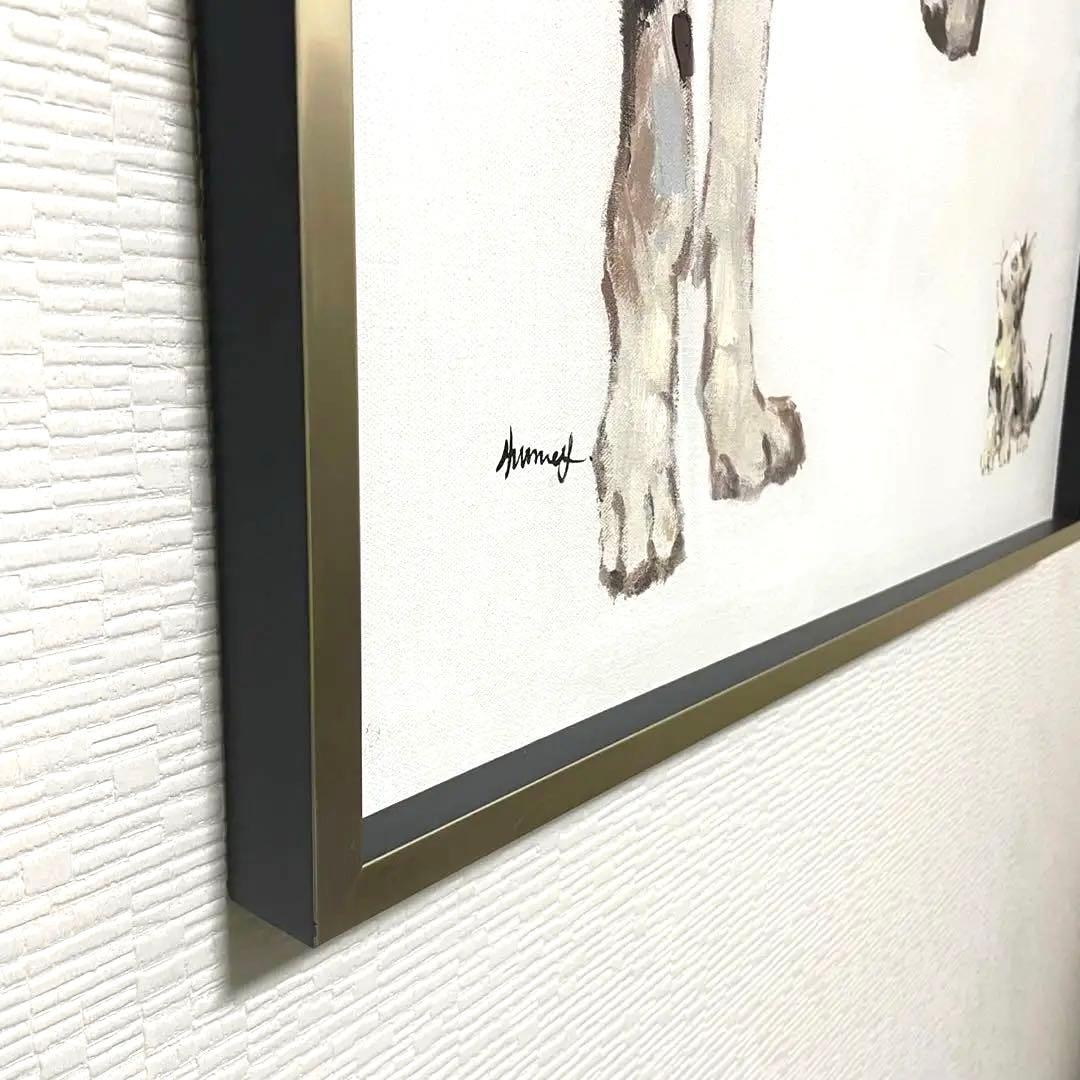 犬と猫 絵画 オイルペイントアート ベストフレンド (L) 油絵 犬と猫
