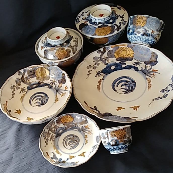 「ご成約者」です。 「同じ絵柄で、7通りの食器！」古伊万里皿7種類 古伊万里染付 七寸皿 10枚 | 賢祥堂 うつわ店