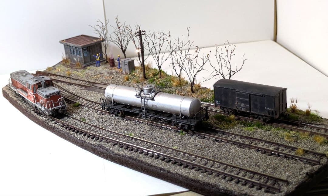 か*さ様 Nゲージ・ジオラマ展示台【昭和の秋、貨車留置線】※