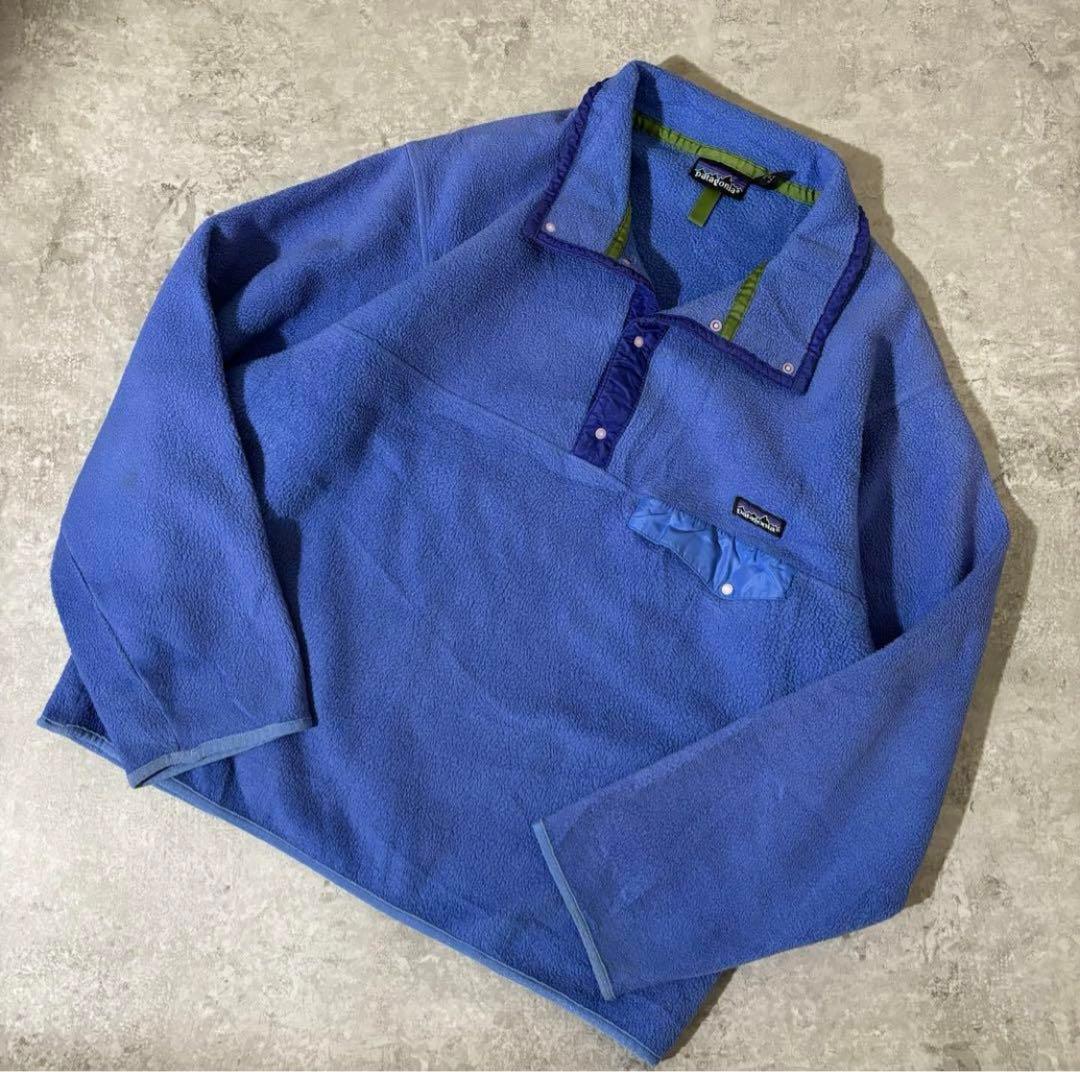 90sパタゴニアpatagoniaシンチラ スナップTフリースUSA製ラベンダー
