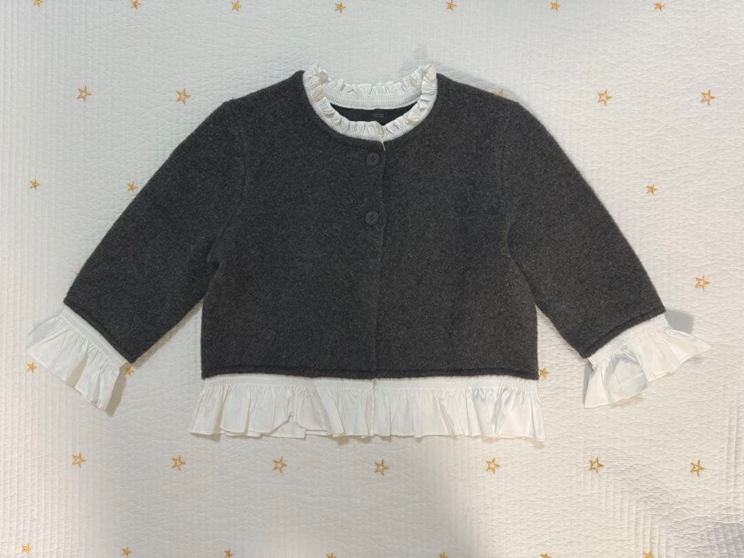 ZARA ポプリンコンビニットジャケット ダークグレー Sサイズ - メルカリ