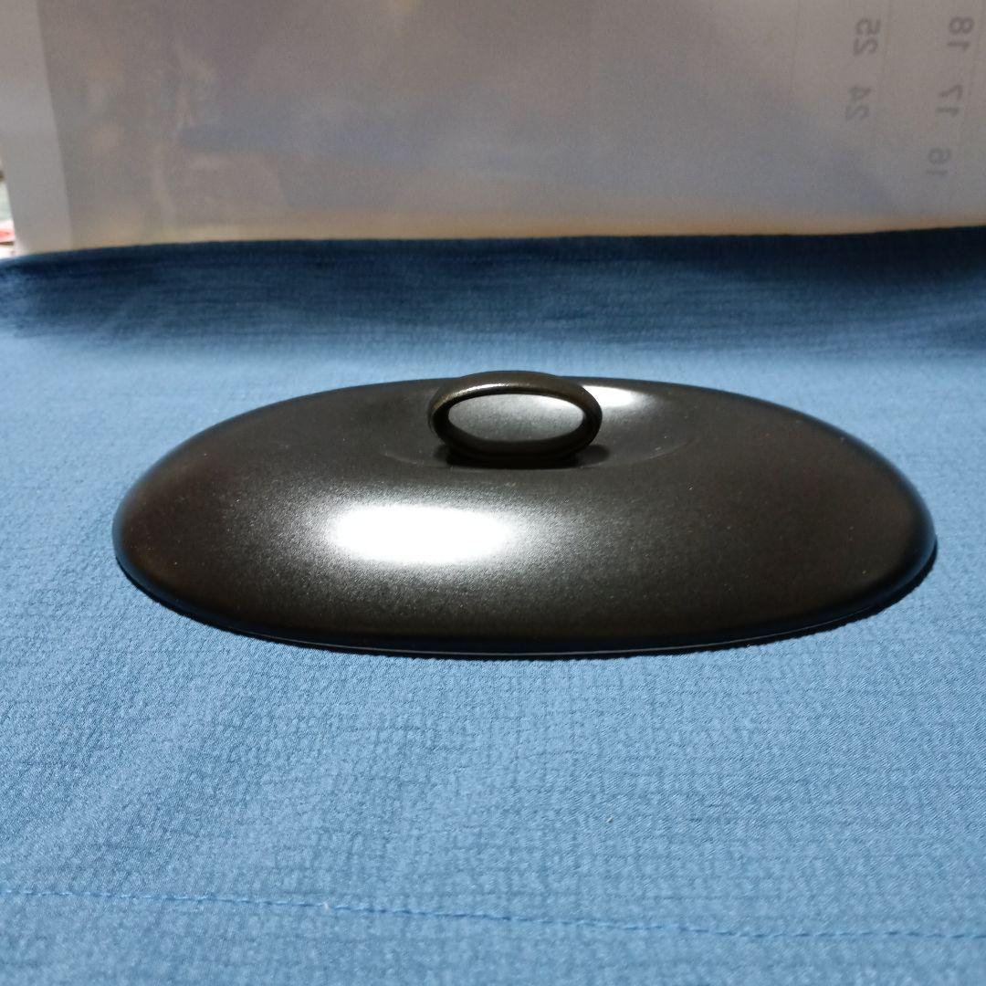 黒い楕円形電子レンジ専用グリルパン 蓋付き - メルカリ
