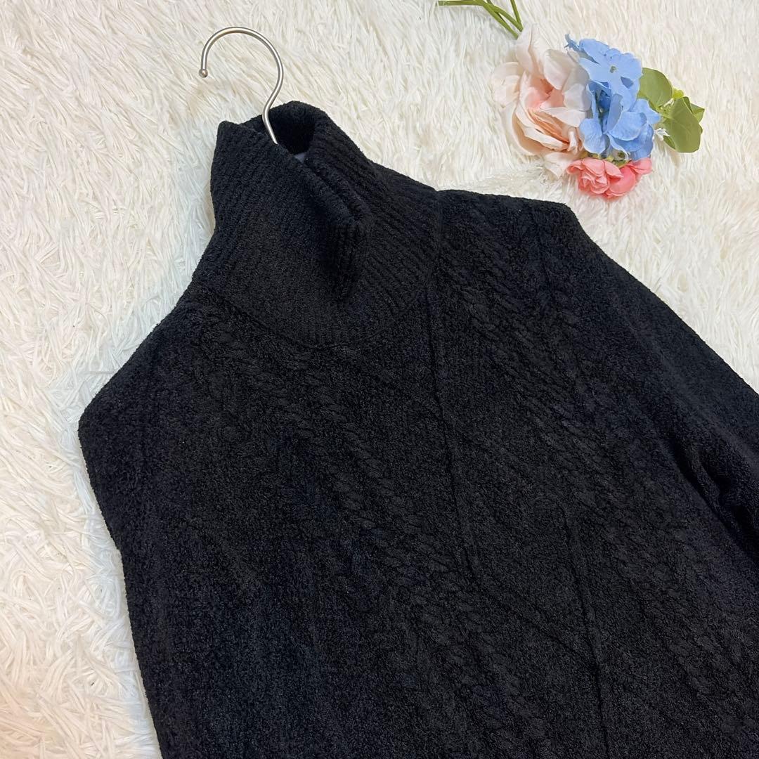 美品♡即完売 abyts ハイネック タートル ケーブルニット 佐藤健 黒