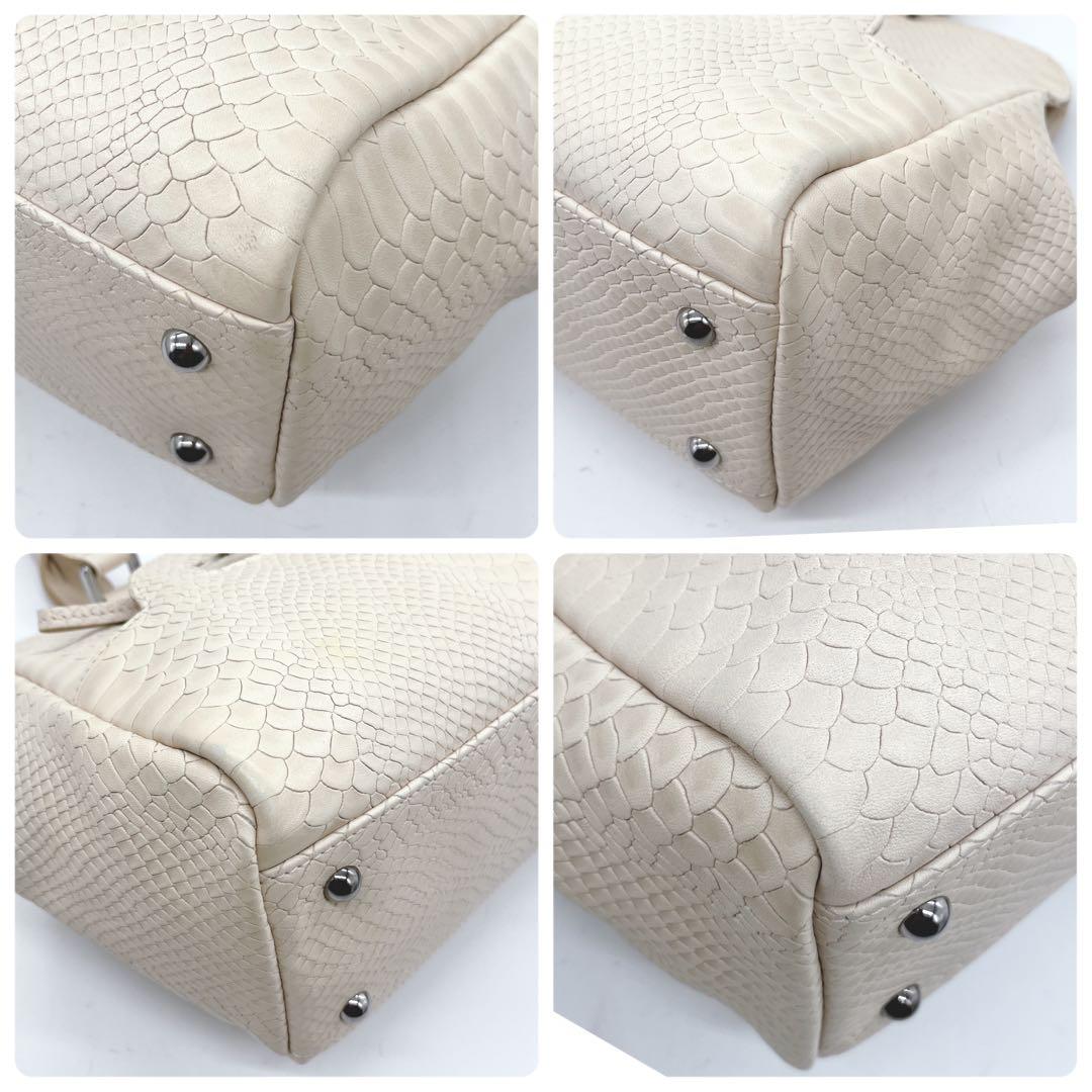 美品】ロンシャン 2way パイソン型押し ショルダーバック ギャビー