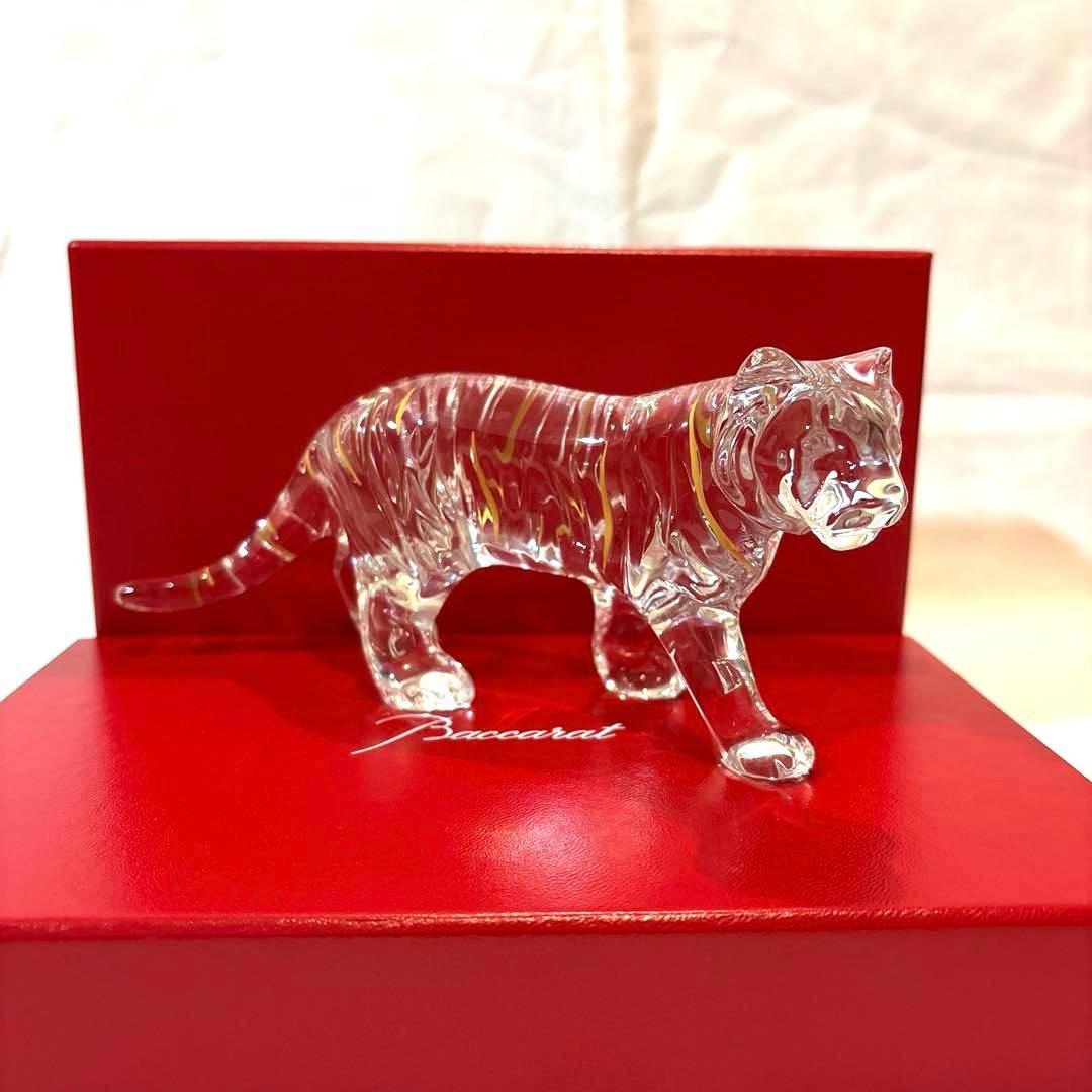 美品　バカラ クリスタル 干支 寅 トラ タイガー とら 寅 クリア バカラ（Baccarat） クリスタル 干支 寅 トラ タイガー とら 寅 クリア