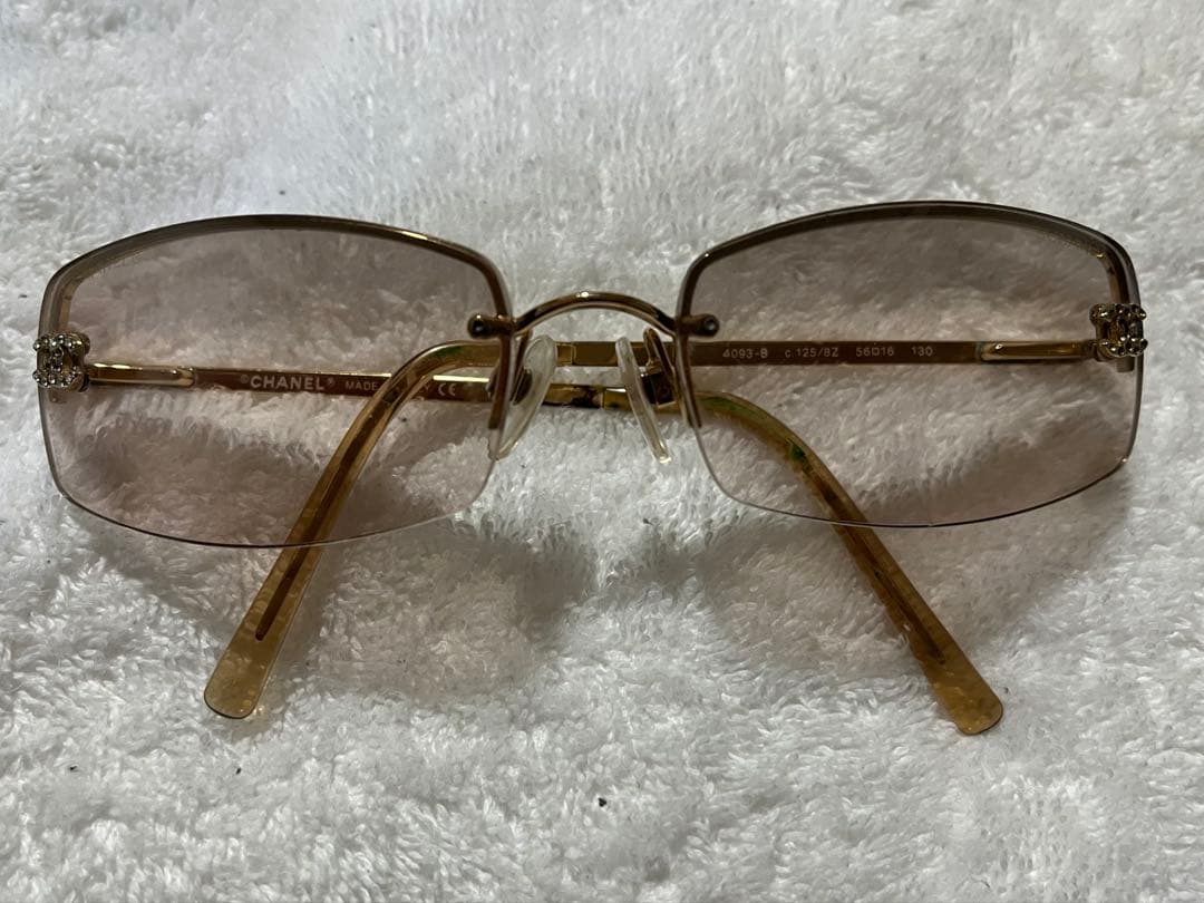 CHANEL サングラス 4093-B リムレス y2k メガネ ゴールド