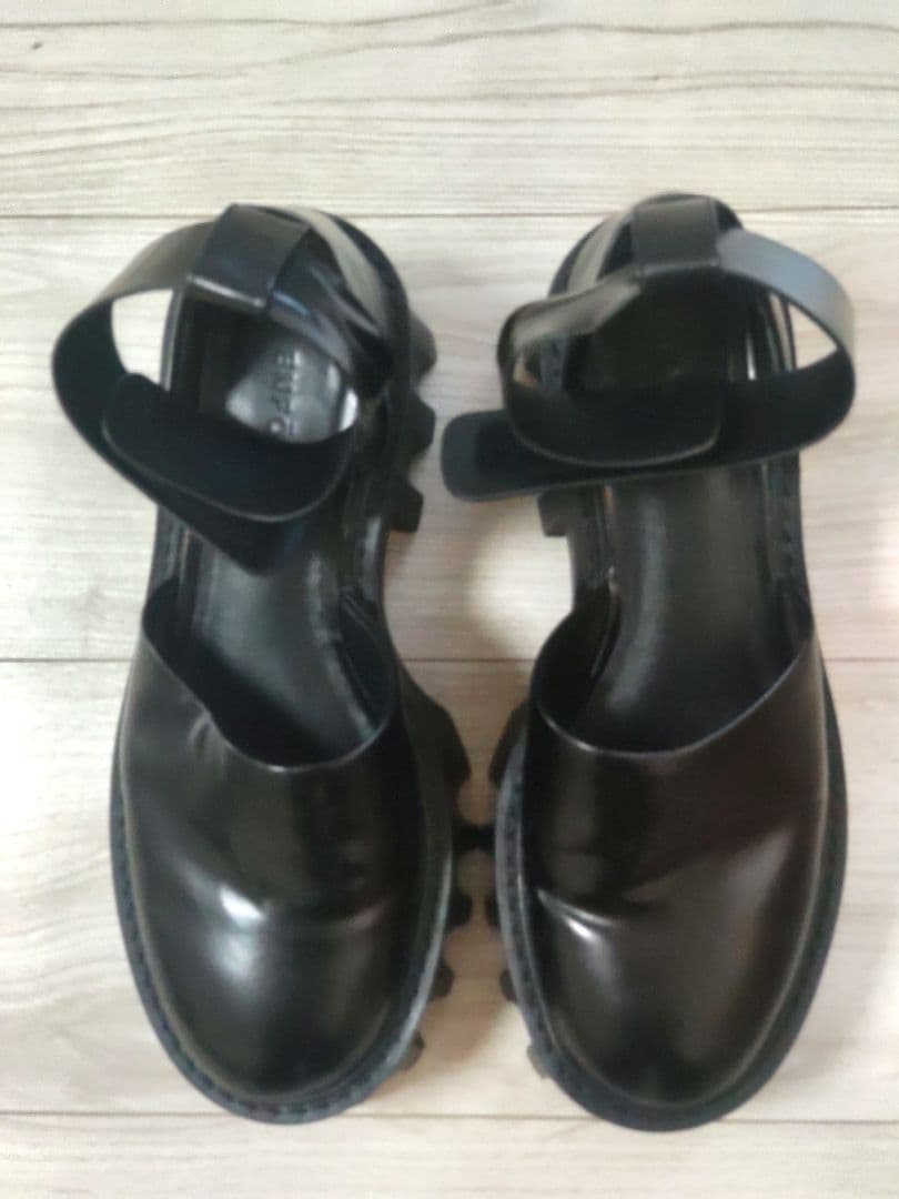 ENFOLD レザ アンクルストラップ厚底サンダル エンフォルド ブ ツ