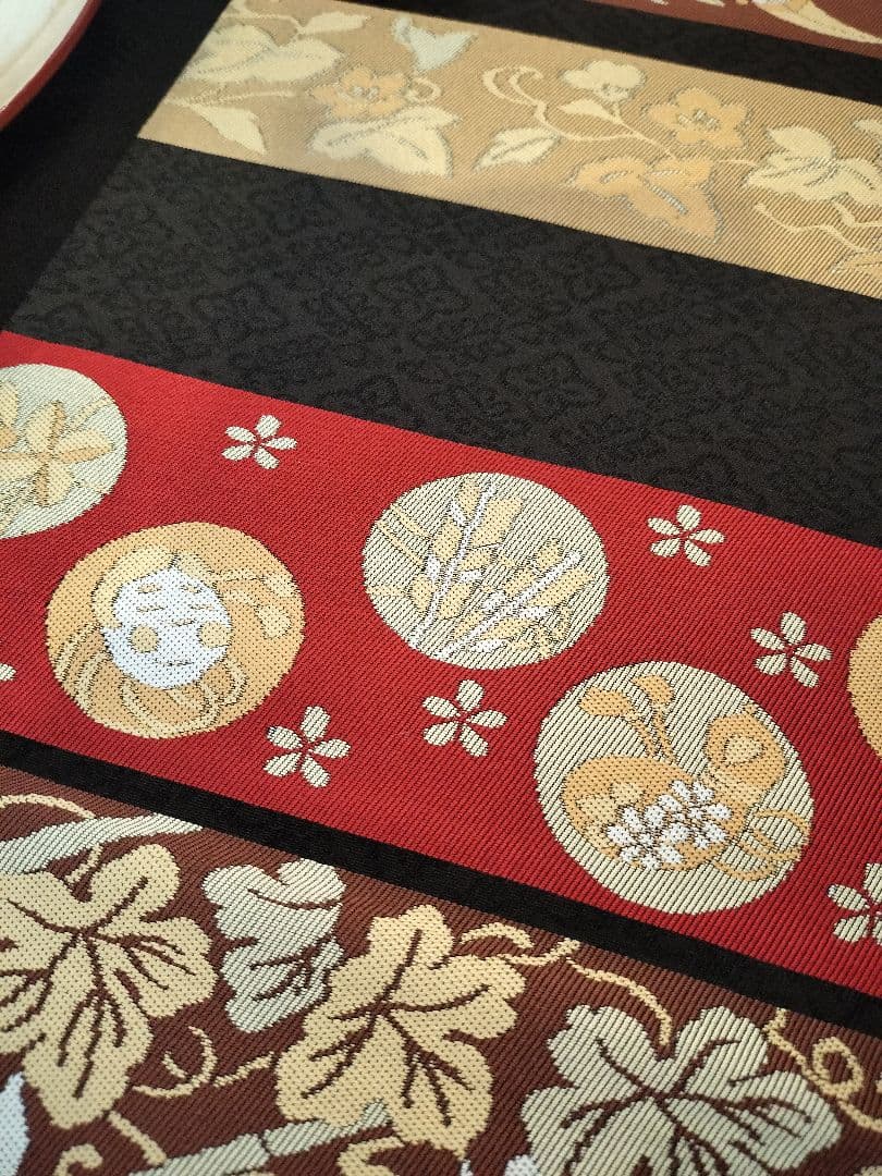 A906高級‼️ひな祭り‼️七福神‼️袋帯テーブルランナー
