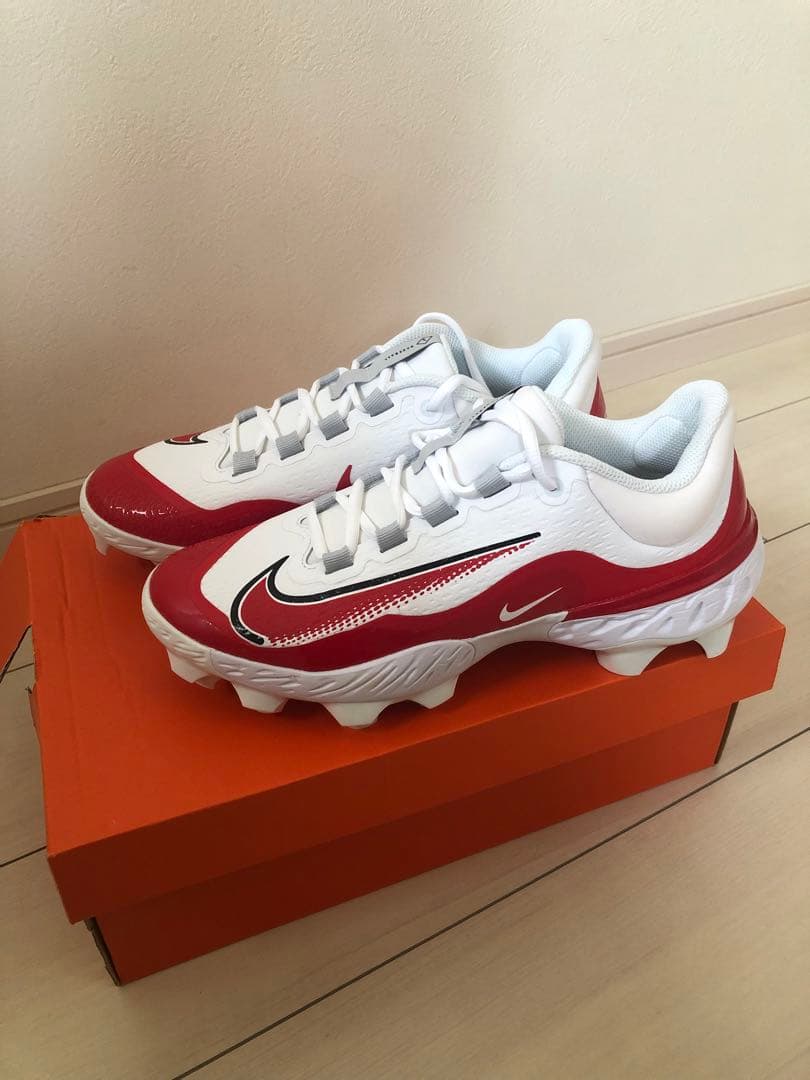 ナイキ 野球　アルファハラチエリート4 LOW MCS ホワイト×レッド 新品 Nike Alpha Huarache Elite 4 Low Mcs White / University Red - Sep