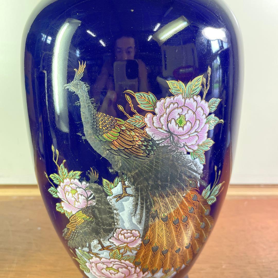 訳あり❗️ 牡丹と孔雀の花瓶 有田焼 明陶苑花瓶 美濃焼 孔雀花瓶 3個