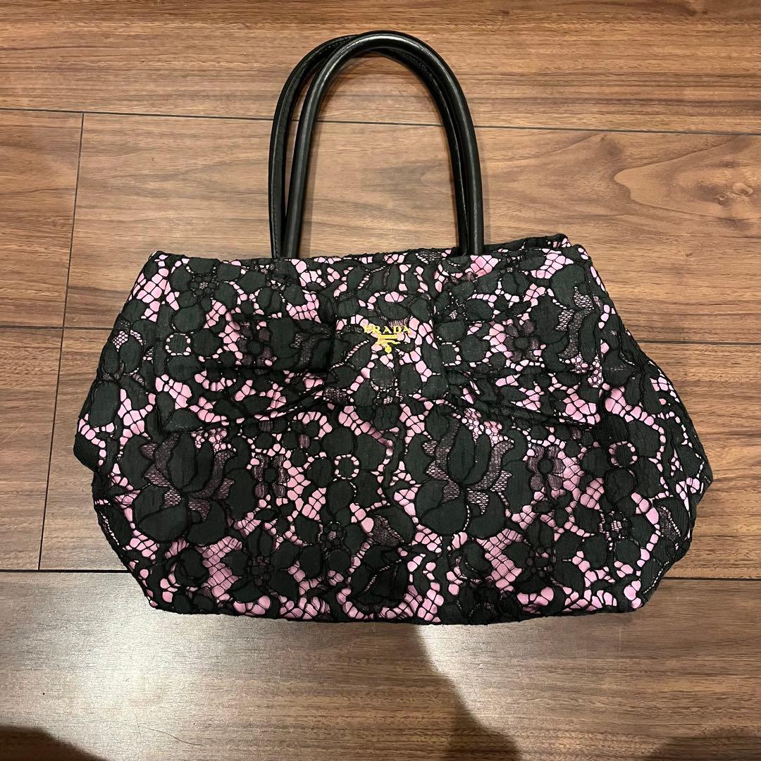 PRADA フラワーレース トートバッグの通販はau PAY マーケット - 輸入