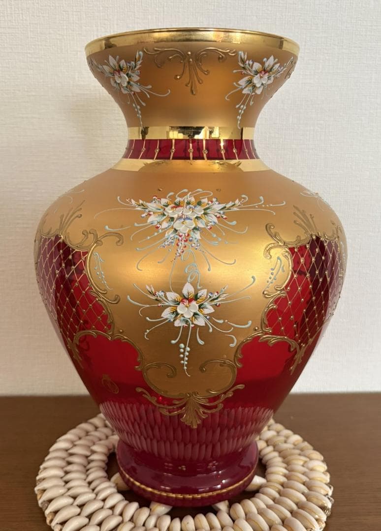 ベネチアンガラス 花瓶 赤 楽天市場】ヴェネチアン/ベネチアン グラス ムラノ レッド 24K