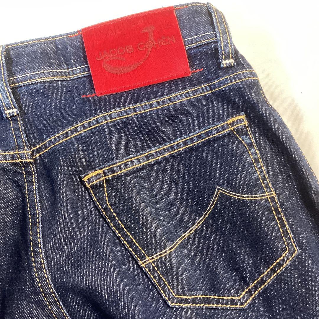 ヤコブコーエン JACOB COHEN濃紺ストレートデニムW32