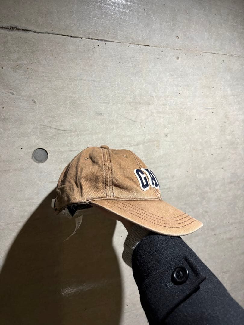 90's old gap ブラウン cap オールドギャップ 刺繍 デッド - 帽子最低 価格