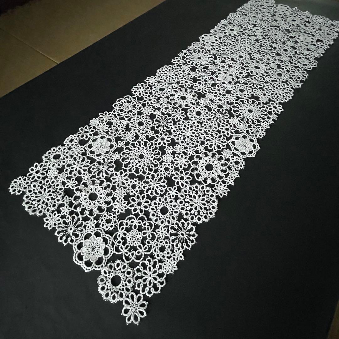 【財前瑠香】タティングレース ドイリー レース編み ハンドメイド