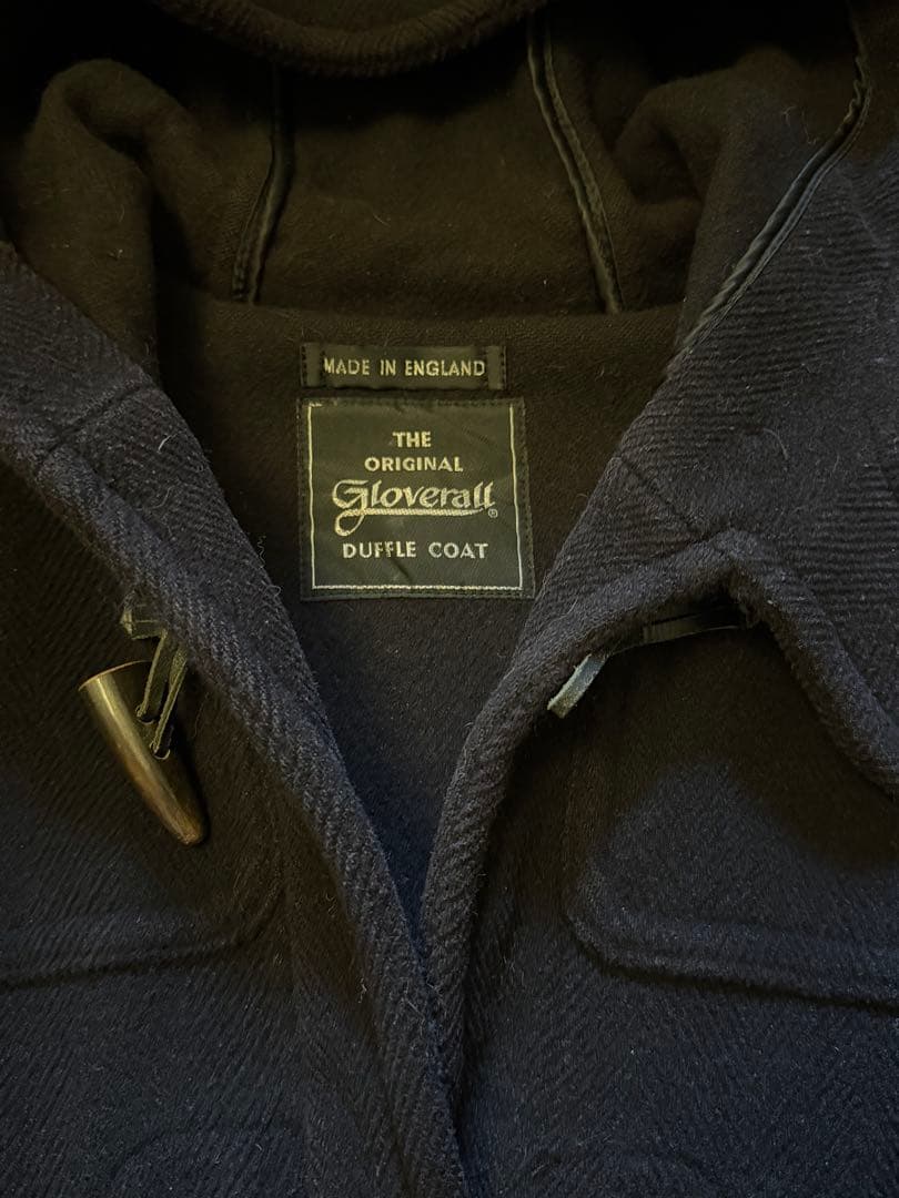 【Gloverall】 Duffle Coatダッフルヘリンボーン　キングストン england製 gloverall kingston wool herringbone duffle coat black 38