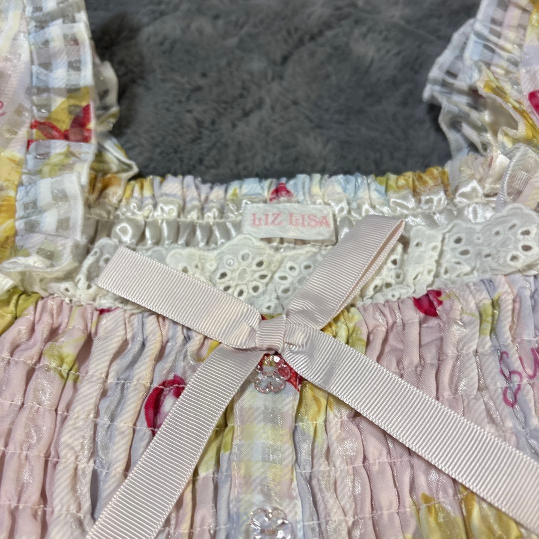 LizLisa 花柄チェックミニワンピース 半袖 - メルカリ