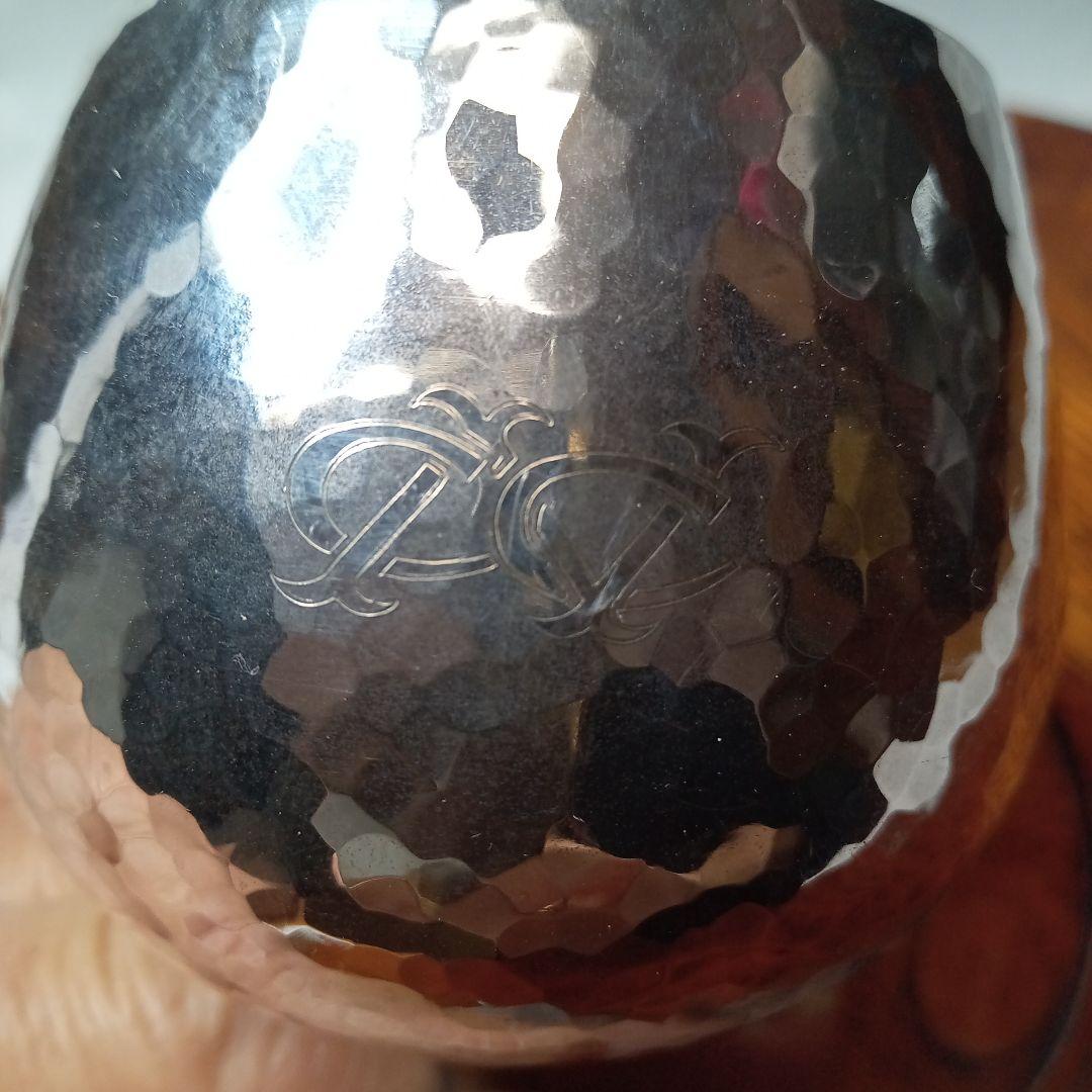 銀杯 シルバー製 鎚目模様 酒器 SILVER 下にMの刻印 - メルカリ