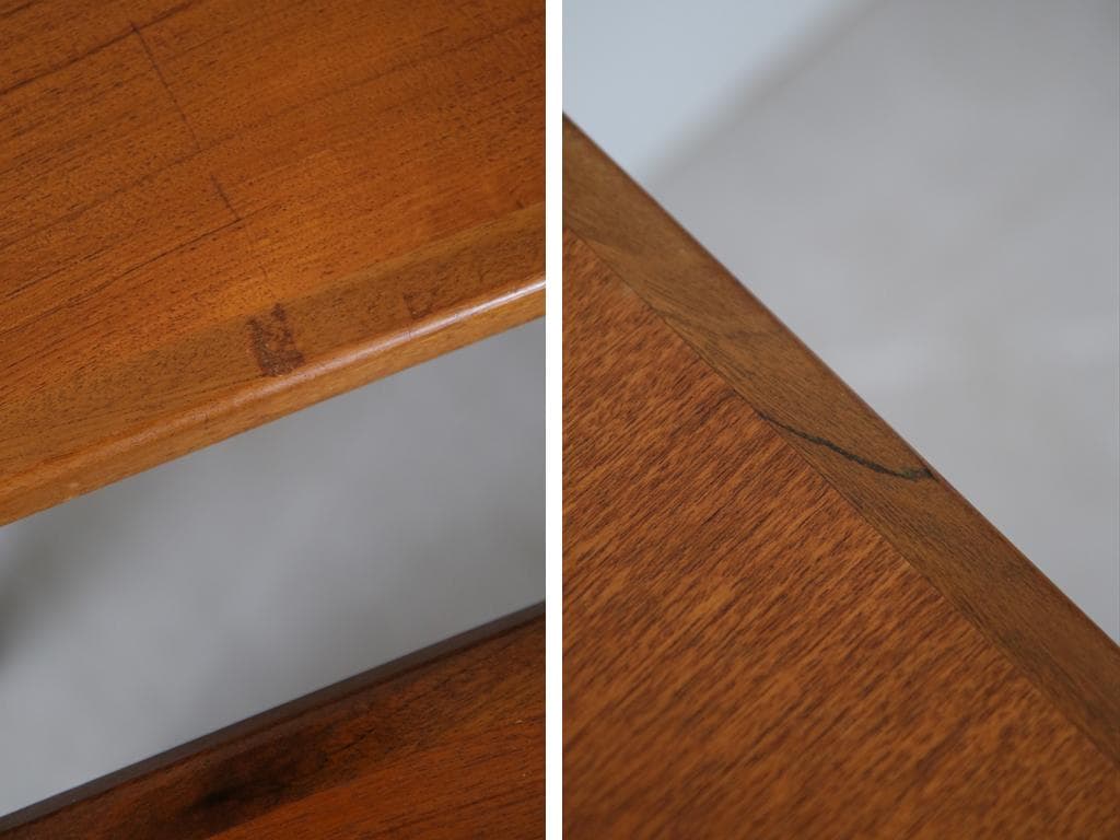 英国アンティーク木製ネストテーブル3台/収納式机/飾り棚/花台(92-252