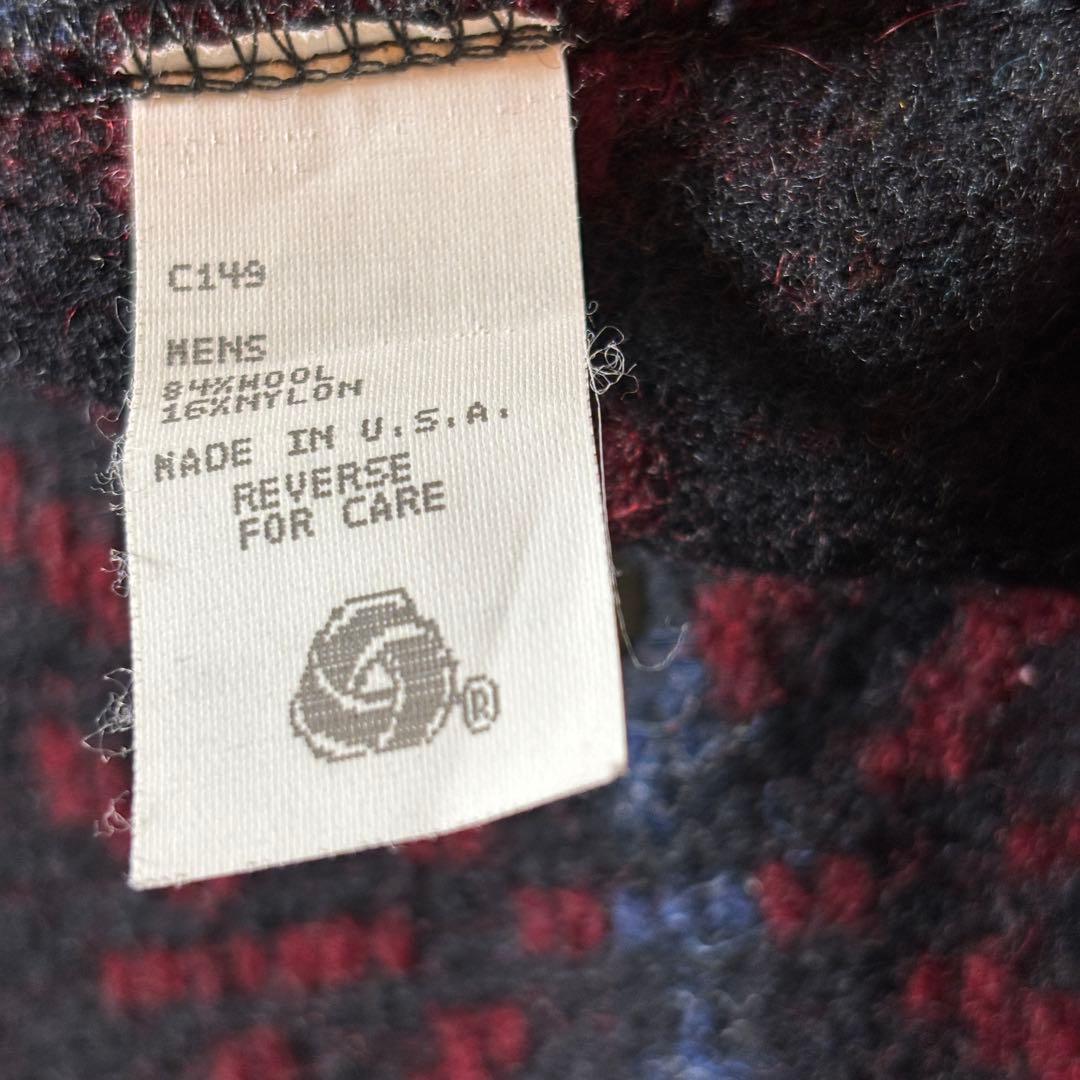 L.L.Bean エルエルビーン　ウールベスト　総柄　M アメリカ製