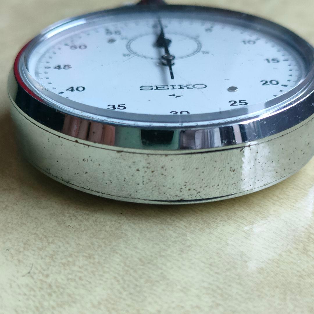 ストップウォッチ SEIKOセイコー昭和年代品稼働品アンティーク 白文字