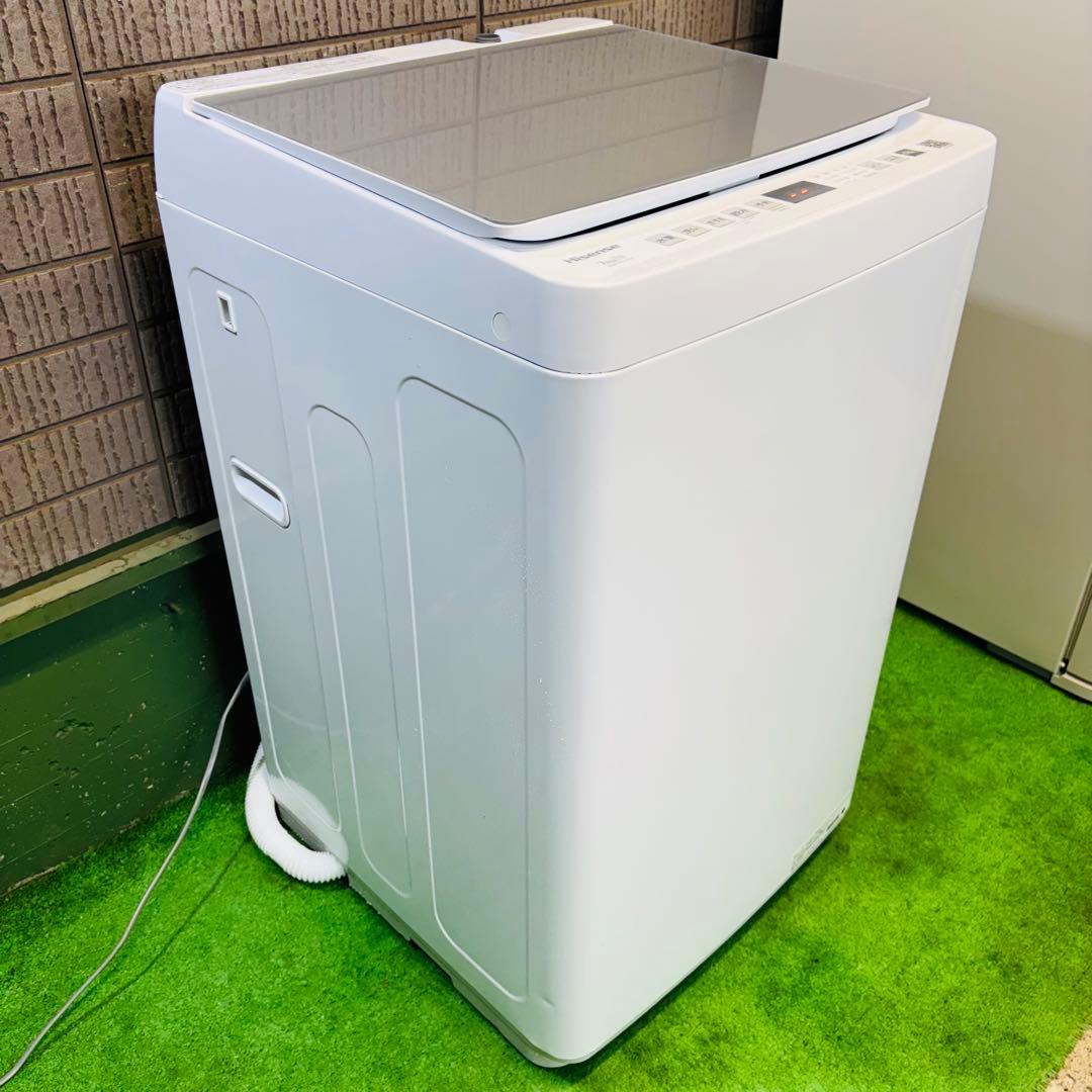 2024年製 7.0kg 洗濯機 美品 おしゃれ ミラー調【地域限定配送無料】