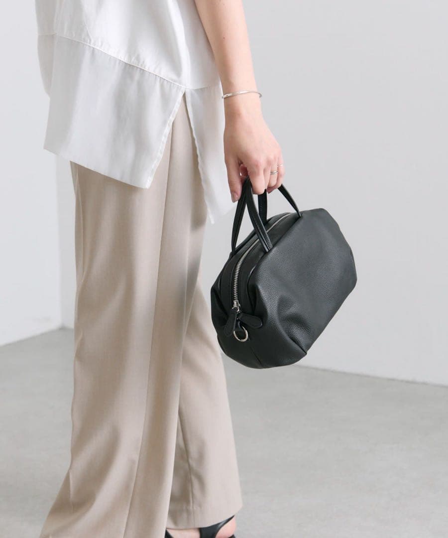 新品 イアパピヨネ ショルダー付きハニカムボストンバッグ《2way/本革》 黒