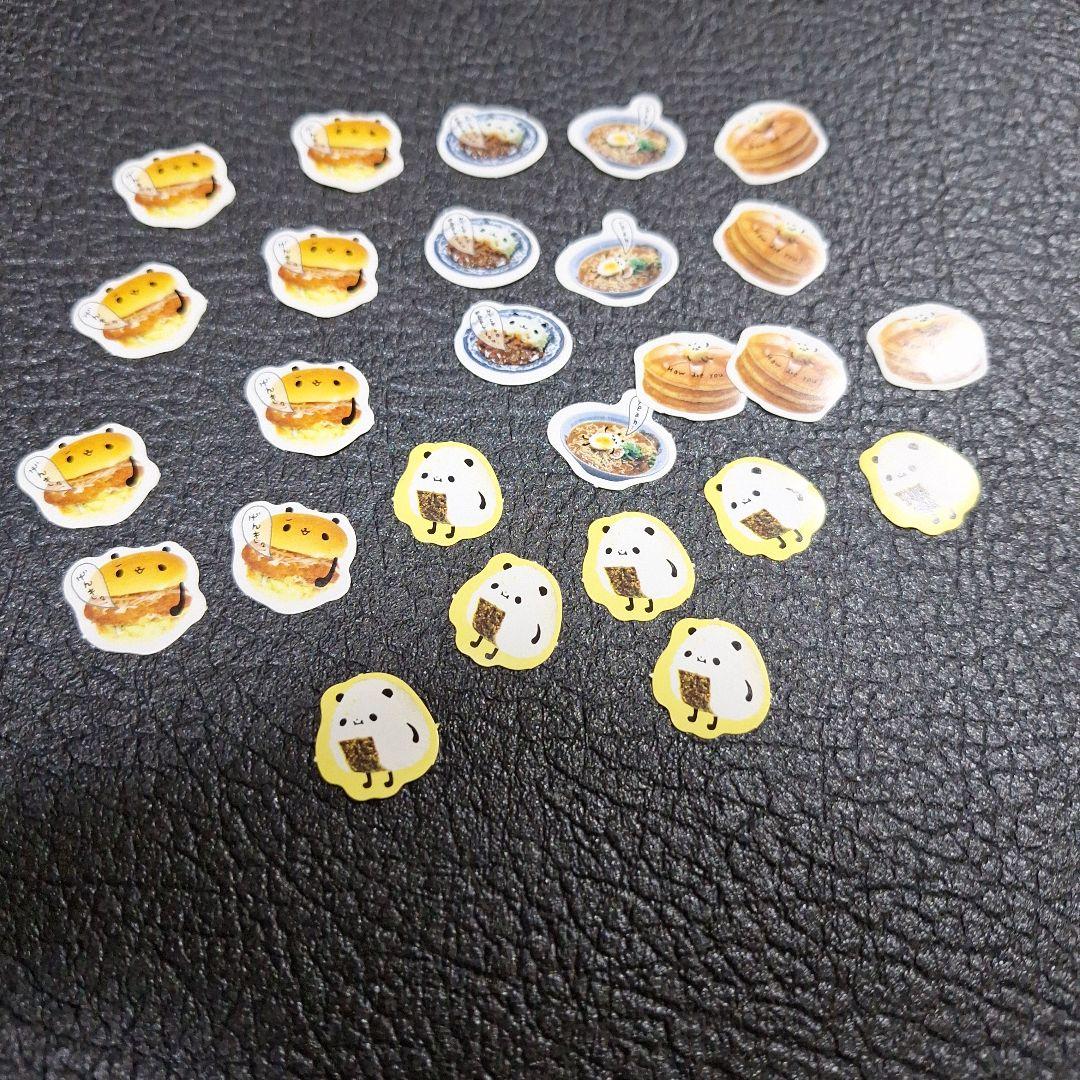 平成 当時物 レトロ パンダ食べ物シールフレークセット 約25枚