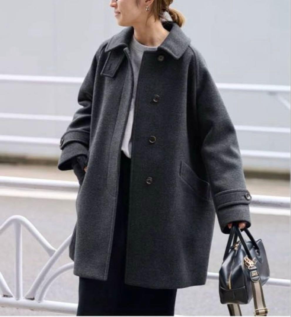 【新品タグ付き】 FRAMeWORKラムウールMIXシャルムバルカラーコート36 FRAMeWORK｜≪追加≫ラムウールMIXシャルムバルカラーコート 3