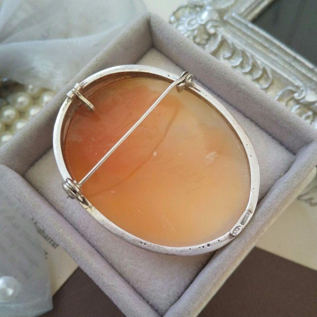 ITALY SILVER 800 シェルカメオ ブローチ ペンダント cameo - メルカリ