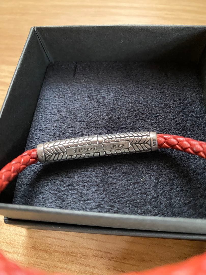 氷室京介Personal Jesus 赤レザー ブレスレット skull×onyx