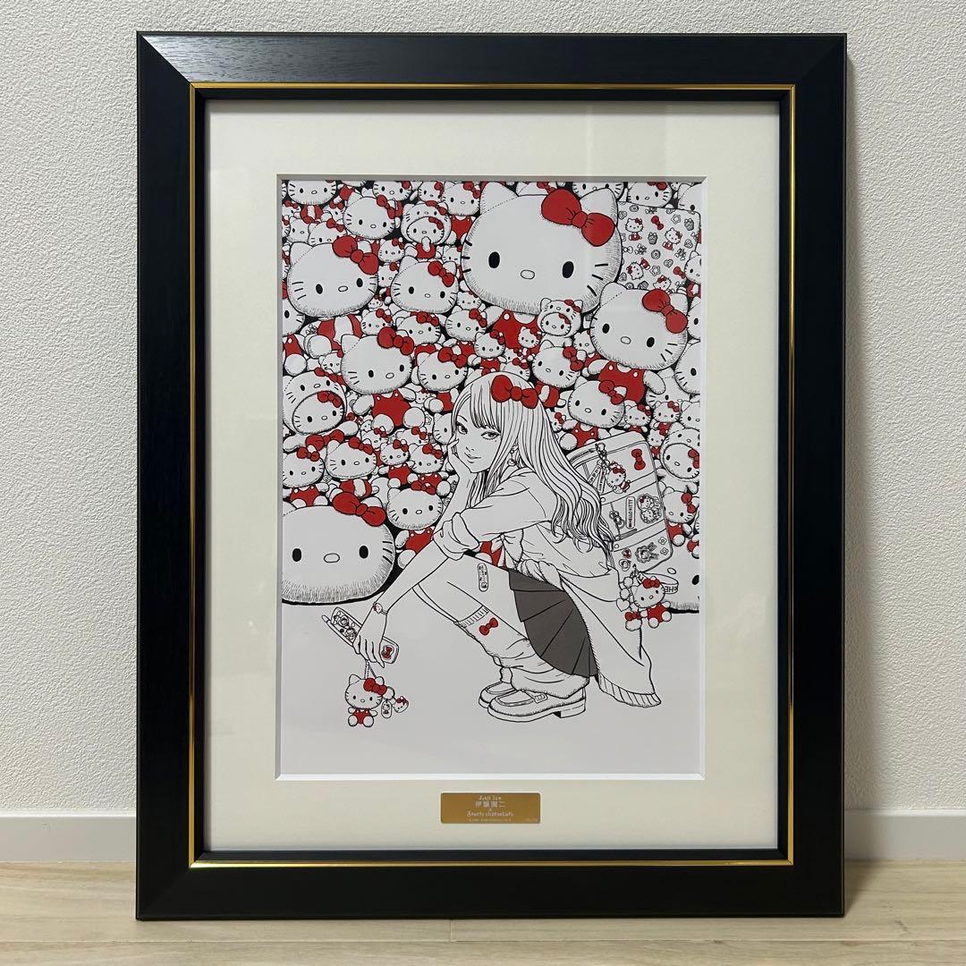 伊藤潤二×サンリオキャラクターズ 複製原画 ギャル富江×ハローキティ