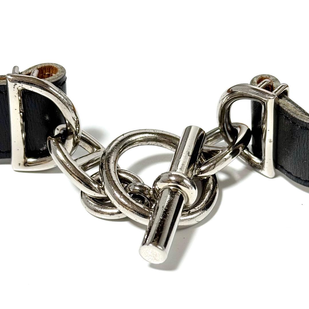 希少 HERMES エルメス マルジェラ期 ベルト シェーヌダンクル レザー