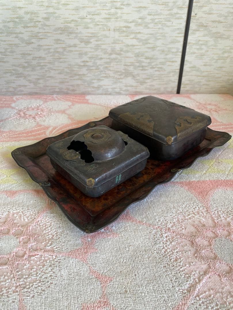 煙草盆　骨董 煙草盆 茶道具 古道具 お香立て 骨董/Japan Vintage Tabacco Tray