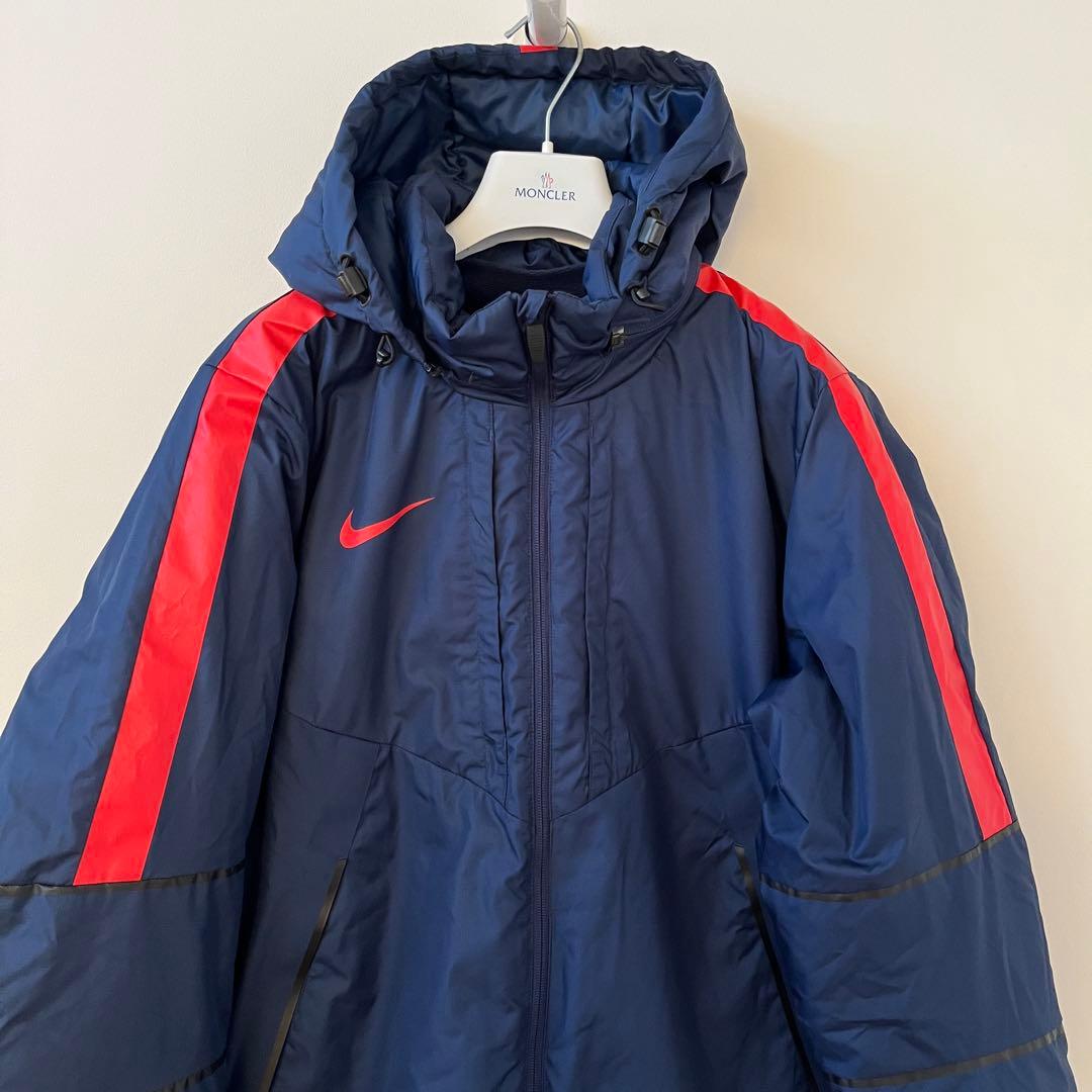極美品 ナイキ NIKE サッカーベンチコート ダウンジャケット フード XL