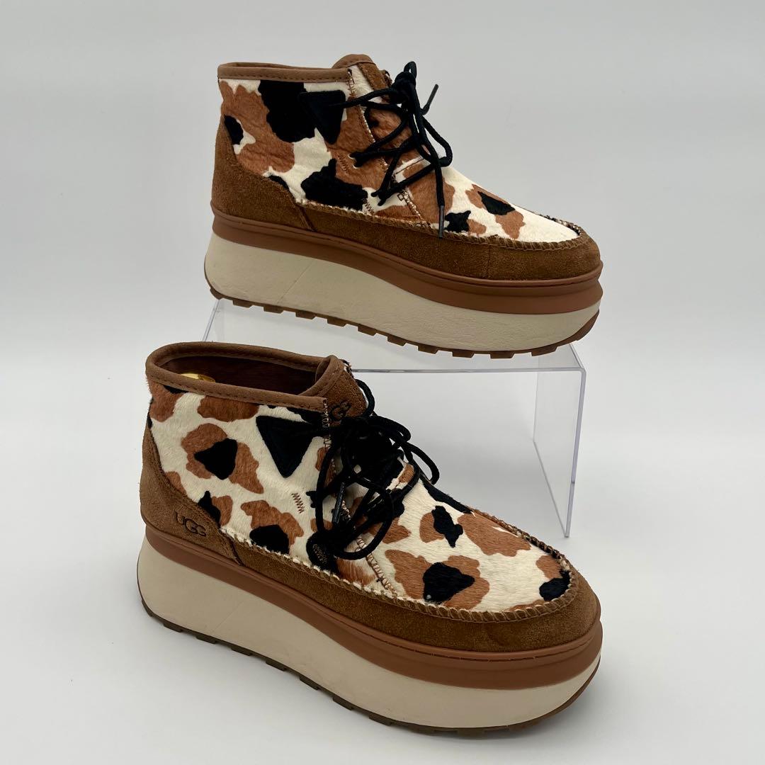 UGG アグ NEUMEL COW PRINT 厚底 ブーツ 22.5cm カウ