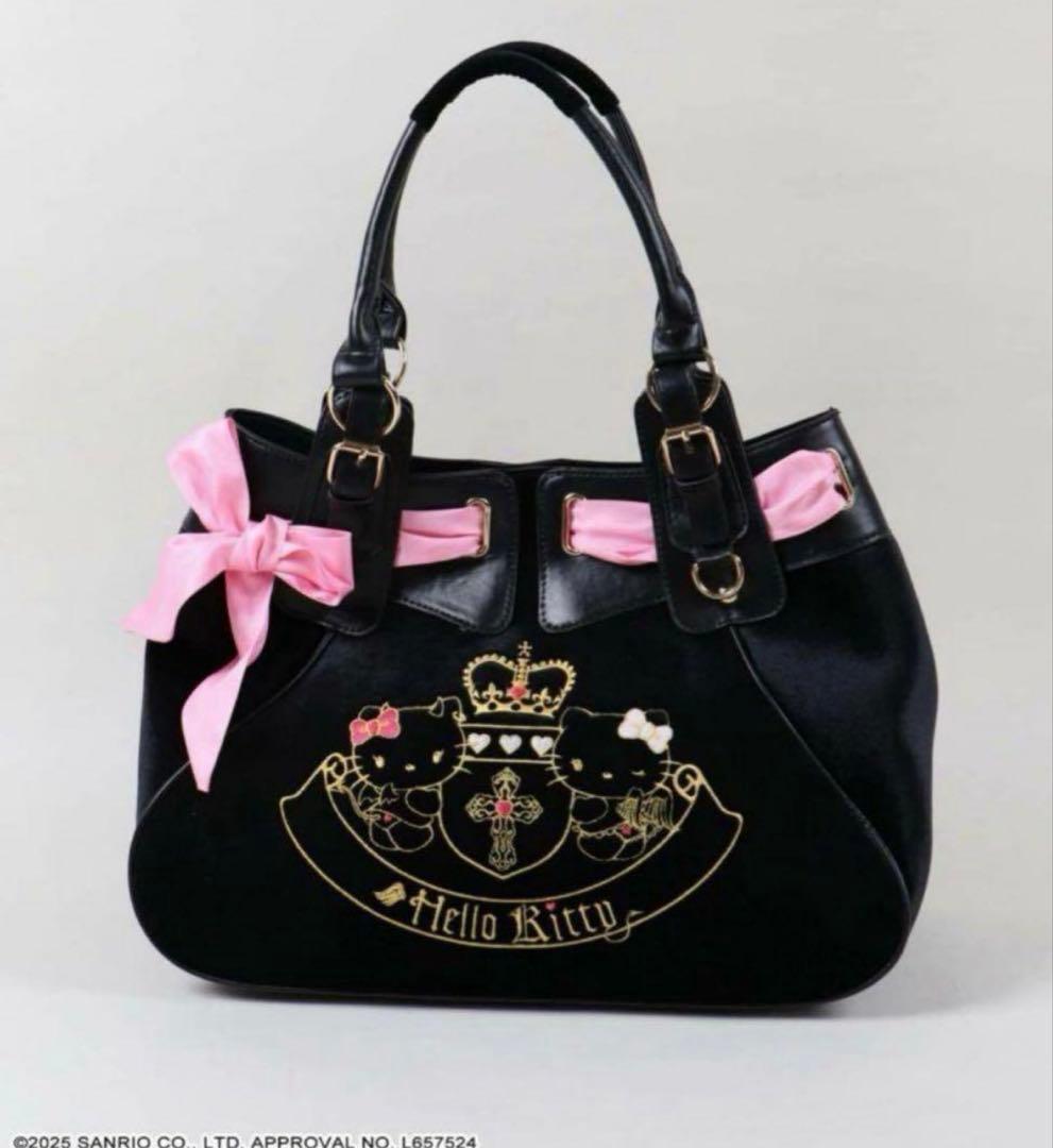 ハローキティ SPINNS 天使小悪魔シリーズ ベロアバッグ ボストンバッグ