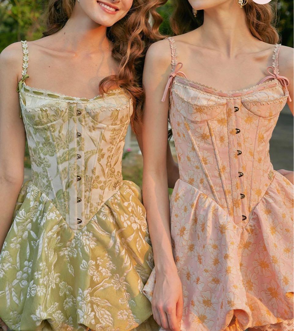 梨と菊」コルセットドレス グリーンS LACEMADE - メルカリ