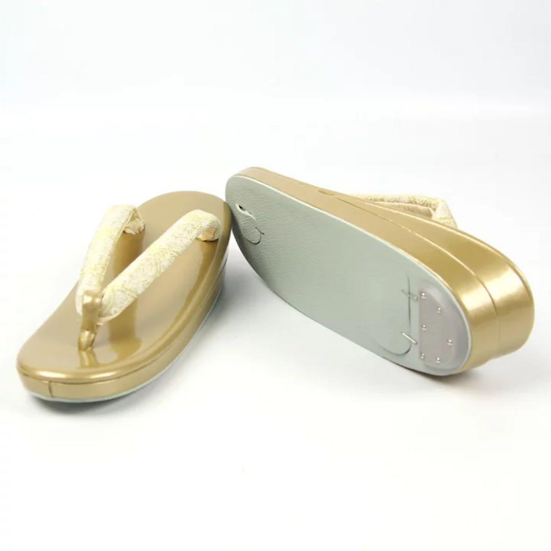 ☆新品未使用☆礼装用佐賀錦ゴールド系草履バッグセット フリーサイズ