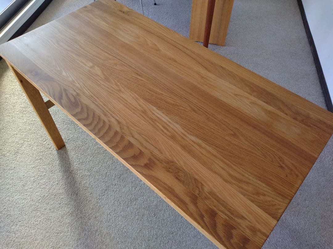 totoro様専用】MUJI/無印良品 オーク無垢材デスク110cm引出足元棚